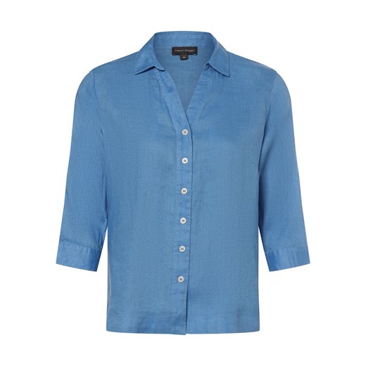 Franco Callegari Lniana bluzka damska Kobiety len niebieski jednolity ze sklepu vangraaf w kategorii Koszule damskie - zdjęcie 172440587