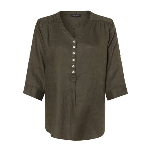 Franco Callegari Lniana bluzka damska Kobiety len khaki jednolity ze sklepu vangraaf w kategorii Bluzki damskie - zdjęcie 172440597