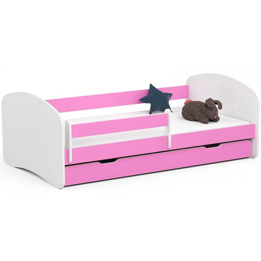 Łóżko dla dziewczynki białe + różowy - Ellsa 5X 90x180 Elior One Size Edinos.pl