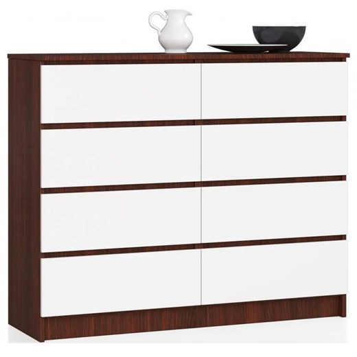 Komoda z szufladami do salonu wenge + biały - Sarleto 3X ze sklepu Edinos.pl w kategorii Komody - zdjęcie 172440979