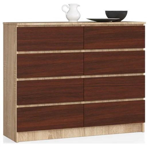 Komoda do przedpokoju dąb sonoma + wenge - Sarleto 3X ze sklepu Edinos.pl w kategorii Zestawy mebli do przedpokoju - zdjęcie 172440986