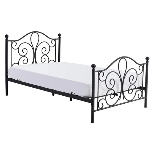 Czarne metalowe łóżko 120x200 cm - Doka ze sklepu Edinos.pl w kategorii Łóżka i materace - zdjęcie 172441089