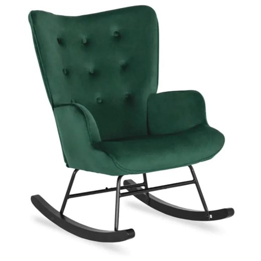 Zielony wypoczynkowy fotel bujany uszak - Womo ze sklepu Edinos.pl w kategorii Fotele - zdjęcie 172441329