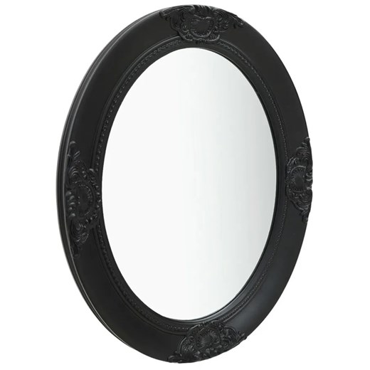 Czarne owalne lustro w rustykalnym stylu - Gloros 3X Elior One Size Edinos.pl