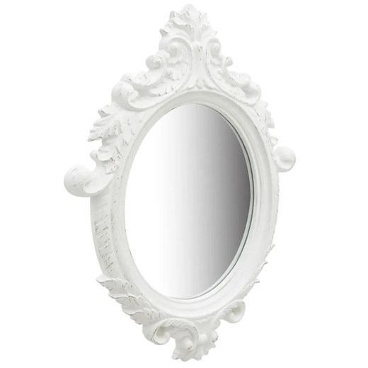 Białe lustro w rustykalnej ramie - Gloros 4X ze sklepu Edinos.pl w kategorii Lustra - zdjęcie 172441427