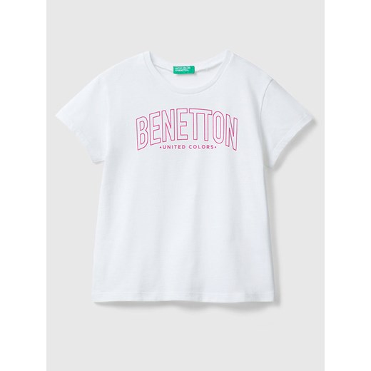 Benetton Koszulka w kolorze białym ze sklepu Limango Polska w kategorii Bluzki dziewczęce - zdjęcie 172441856