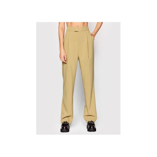 Custommade Spodnie materiałowe Piah 999425518 Beżowy Regular Fit ze sklepu MODIVO w kategorii Spodnie damskie - zdjęcie 172442695
