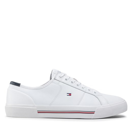 Sneakersy Tommy Hilfiger Core Corporate Leather Vulc FM0FM03999 White YBR Tommy Hilfiger 43 wyprzedaż eobuwie.pl