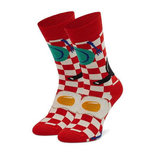 Skarpety wysokie unisex Happy Socks EBI01-4300 Czerwony ze sklepu eobuwie.pl w kategorii Skarpetki męskie - zdjęcie 172445175