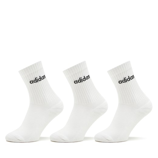 Skarpety wysokie unisex adidas Linear Crew Cushioned Socks 3 Pairs HT3455 Biały ze sklepu eobuwie.pl w kategorii Skarpetki damskie - zdjęcie 172445185