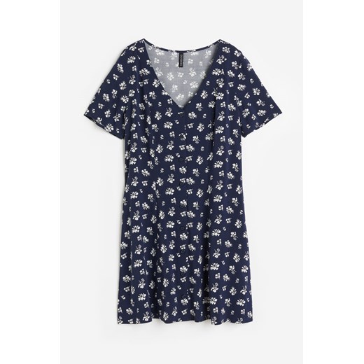 H & M - Sukienka z guzikami i wiązaniem z przodu - Niebieski ze sklepu H&M w kategorii Sukienki - zdjęcie 172447239