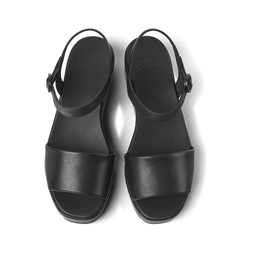 Sandały damskie Camper na lato czarne z klamrą na platformie casual 