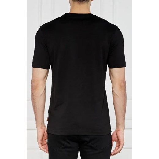 T-shirt męski czarny BOSS HUGO z krótkim rękawem bawełniany 
