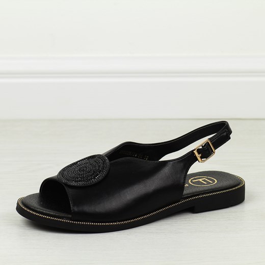Czarne płaskie sandały damskie Filippo Ds6229/24 Filippo 40 suzana.pl