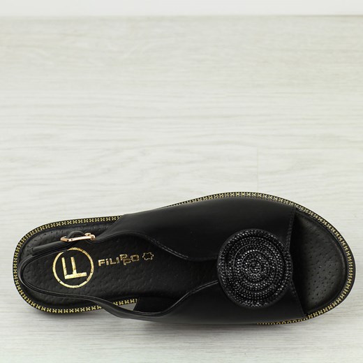 Czarne płaskie sandały damskie Filippo Ds6229/24 Filippo 36 suzana.pl