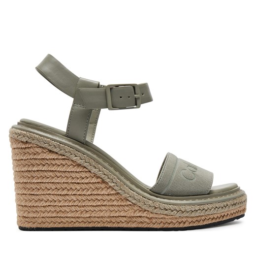 Espadryle Calvin Klein Wedge Sandal 70 He HW0HW02050 Szary ze sklepu eobuwie.pl w kategorii Espadryle damskie - zdjęcie 172450375