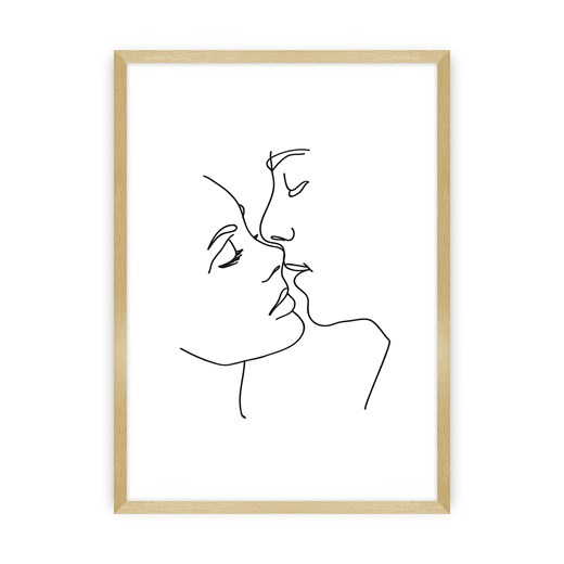 Plakat Kiss Line ze sklepu dekoria.pl w kategorii Obrazy - zdjęcie 172476288