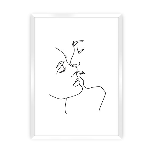 Plakat Kiss Line ze sklepu dekoria.pl w kategorii Obrazy - zdjęcie 172476299