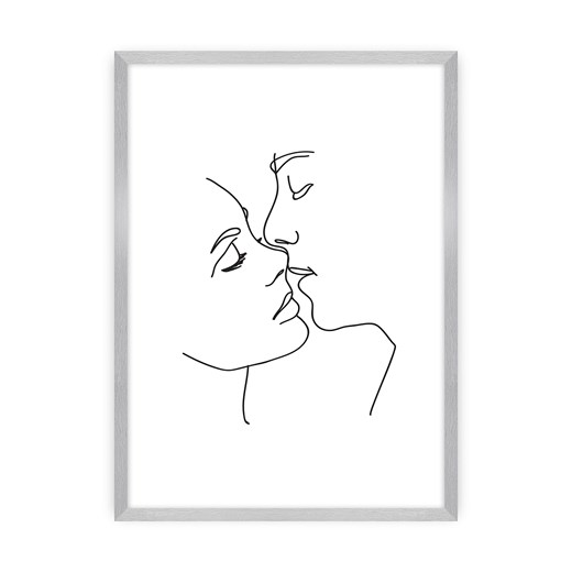 Plakat Kiss Line ze sklepu dekoria.pl w kategorii Obrazy - zdjęcie 172476305