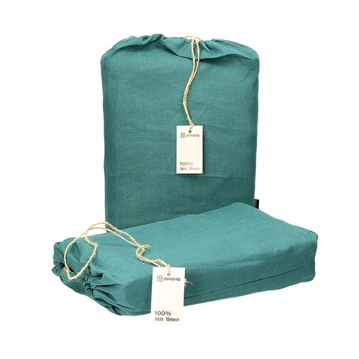 Komplet pościeli lnianej Linen 160x200cm emerald green ze sklepu dekoria.pl w kategorii Pościele - zdjęcie 172482029