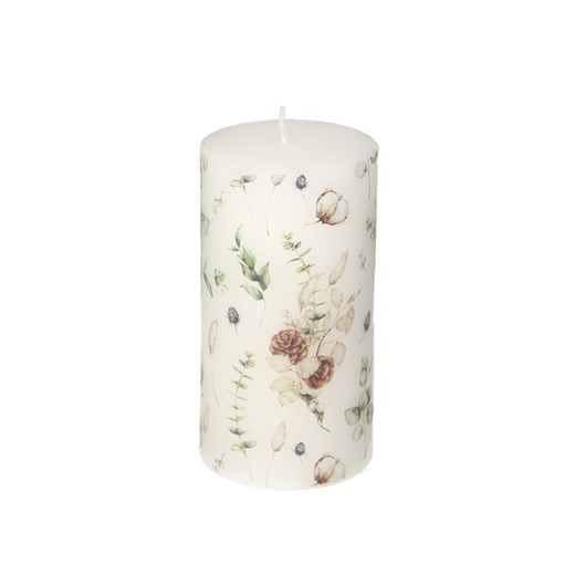 Świeca Bianca 13cm flowers ze sklepu dekoria.pl w kategorii Świece i dyfuzory - zdjęcie 172486848