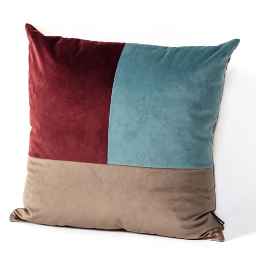 Poduszka Patchwork kwadratowa beige chocolate blue ze sklepu dekoria.pl w kategorii Poduszki dekoracyjne - zdjęcie 172487116