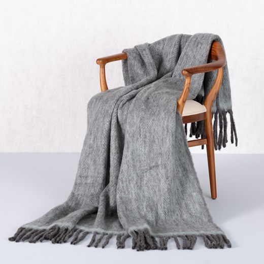 Pled Cozy 130x170cm grey-mint Dekoria One Size dekoria.pl