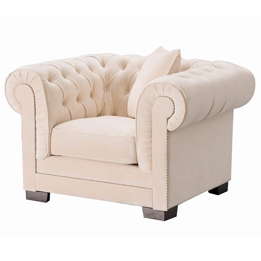 Fotel Chesterfield Classic Velvet Cream 118x96x77cm Dekoria One Size promocyjna cena dekoria.pl