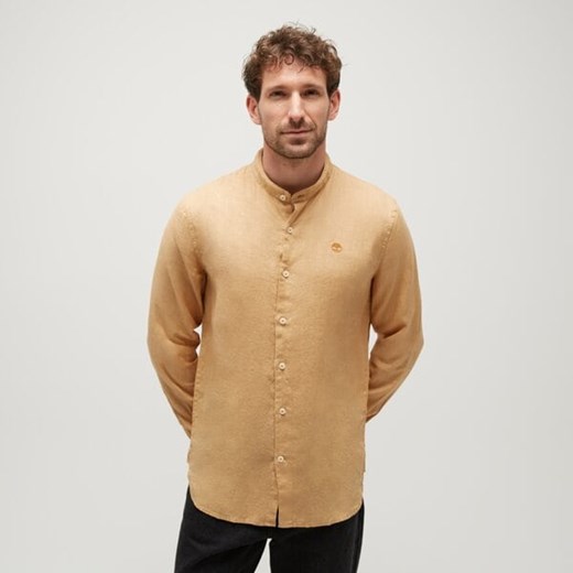 TIMBERLAND KOSZULA LINEN KOREAN COLLAR SHIRT ze sklepu Timberland w kategorii Koszule męskie - zdjęcie 172529315