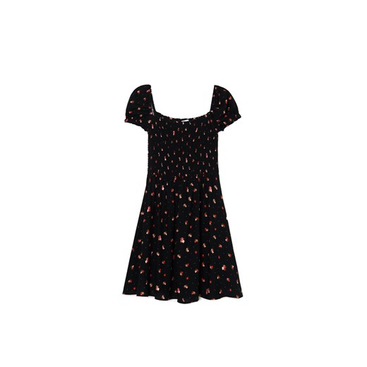 Cropp - Czarna sukienka mini z bufiastymi rękawami - czarny ze sklepu Cropp w kategorii Sukienki - zdjęcie 172529398