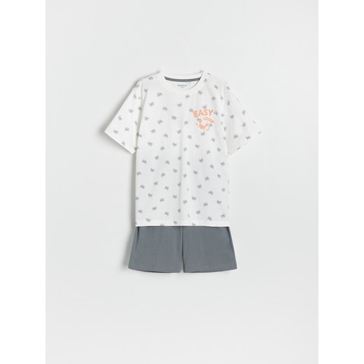 Reserved - Dwuczęściowa piżama z nadrukiem - złamana biel ze sklepu Reserved w kategorii Piżamy dziecięce - zdjęcie 172530126