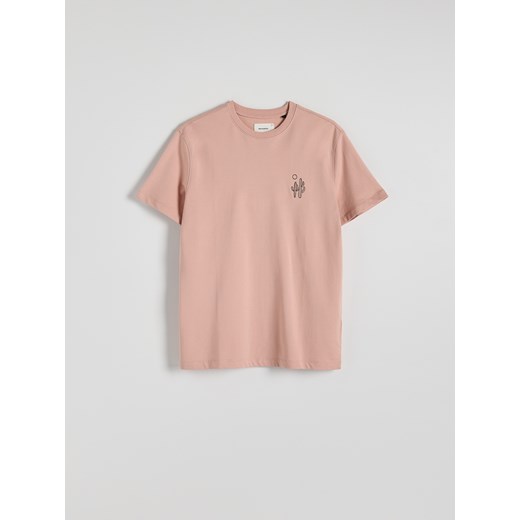 Reserved - T-shirt regular z nadrukiem - brudny róż ze sklepu Reserved w kategorii T-shirty męskie - zdjęcie 172530176