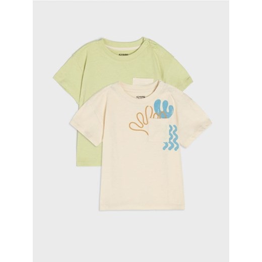 Sinsay - Koszulki 2 pack - zielony ze sklepu Sinsay w kategorii Koszulki niemowlęce - zdjęcie 172530627