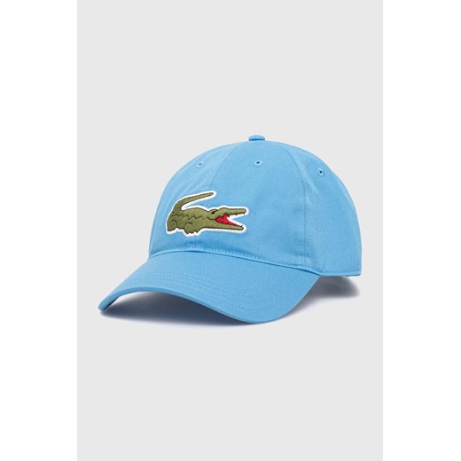 Lacoste czapka z daszkiem bawełniana kolor niebieski z aplikacją ze sklepu PRM w kategorii Czapki z daszkiem damskie - zdjęcie 172532467