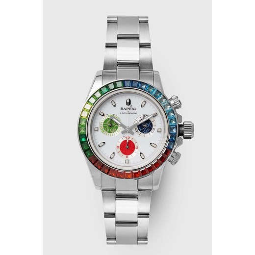 A Bathing Ape zegarek 30Th Anniversary Type 4 Bapex męski kolor srebrny 1J70187001 ze sklepu PRM w kategorii Zegarki - zdjęcie 172532475