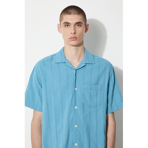 Corridor koszula Striped Seersucker męska kolor niebieski regular SS0014 ze sklepu PRM w kategorii Koszule męskie - zdjęcie 172532529