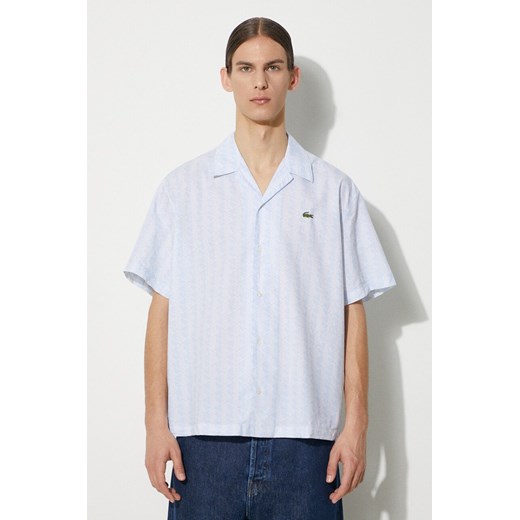 Lacoste koszula męska kolor niebieski relaxed CH8792 ze sklepu PRM w kategorii Koszule męskie - zdjęcie 172532537