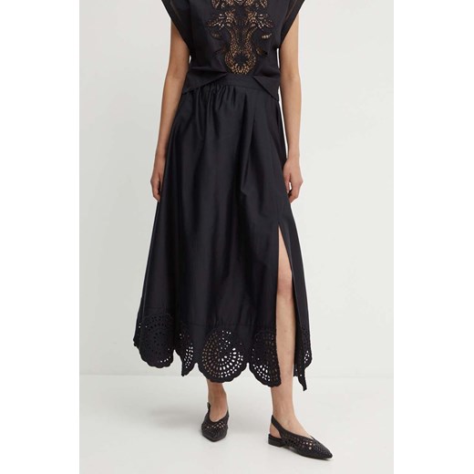 Sisley spódnica bawełniana kolor czarny maxi rozkloszowana ze sklepu ANSWEAR.com w kategorii Spódnice - zdjęcie 172534437