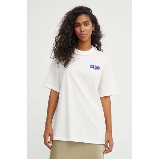 Marc O&apos;Polo t-shirt bawełniany DENIM damski kolor biały 5000000088 ze sklepu ANSWEAR.com w kategorii Bluzki damskie - zdjęcie 172534518