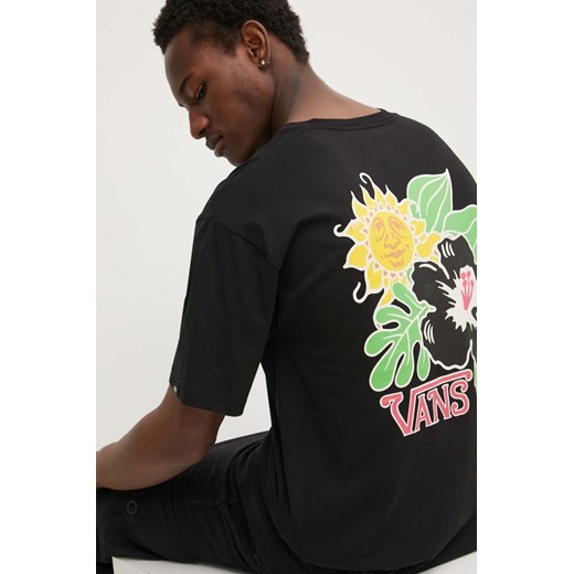 Vans t-shirt bawełniany męski kolor czarny z nadrukiem ze sklepu ANSWEAR.com w kategorii T-shirty męskie - zdjęcie 172534549