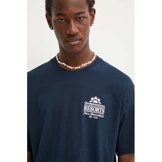 Vans t-shirt bawełniany męski kolor granatowy z nadrukiem Vans L ANSWEAR.com