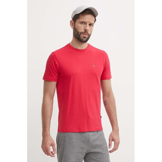 Napapijri t-shirt bawełniany SALIS męski kolor czerwony gładki NP0A4H8DR251 ze sklepu ANSWEAR.com w kategorii T-shirty męskie - zdjęcie 172534658