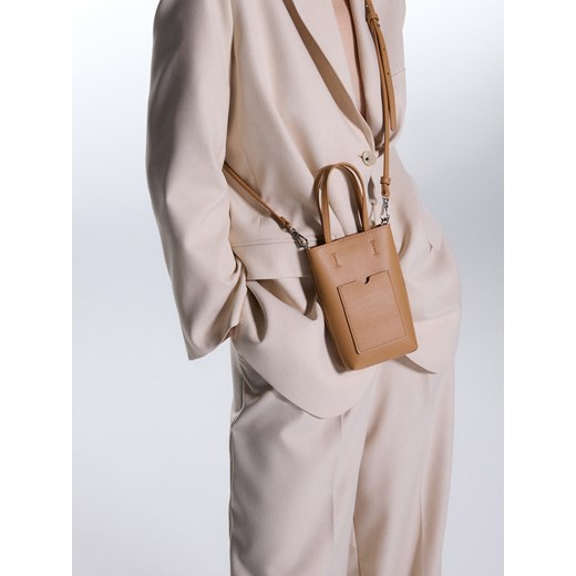 Reserved - Mini torebka na ramię - brązowy ze sklepu Reserved w kategorii Torebki damskie - zdjęcie 172534888