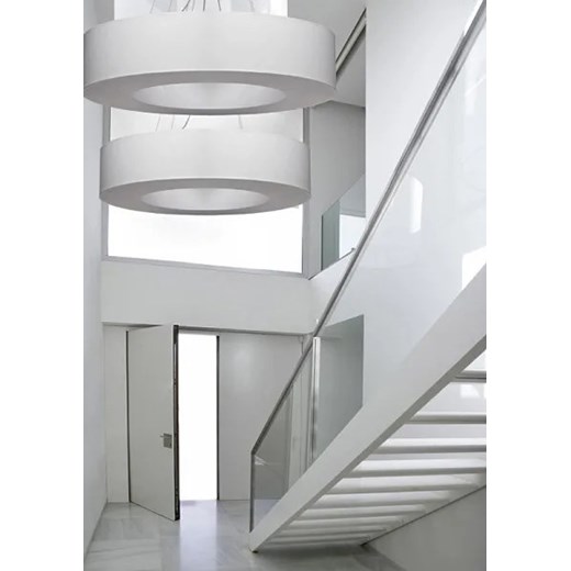 Biały designerski żyrandol z regulacją wysokości - EX692-Saturni Lumes One Size Edinos.pl