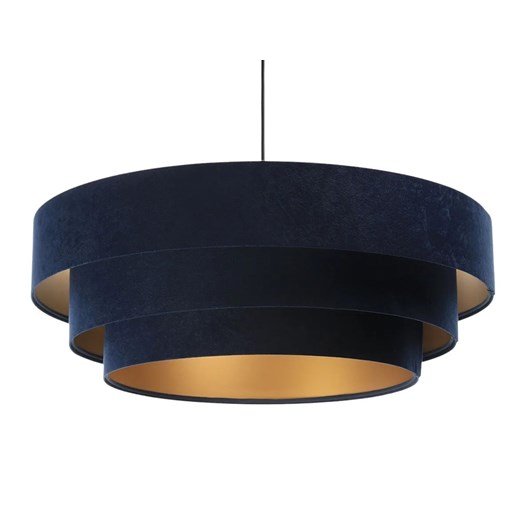 Granatowa welurowa lampa wisząca glamour - 5X S441 P5-L60 ze sklepu Edinos.pl w kategorii Lampy wiszące - zdjęcie 172535589