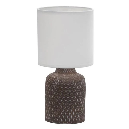 Brązowa lampa stołowa z abażurem z tkaniny - V085-Sanati Lumes One Size wyprzedaż Edinos.pl