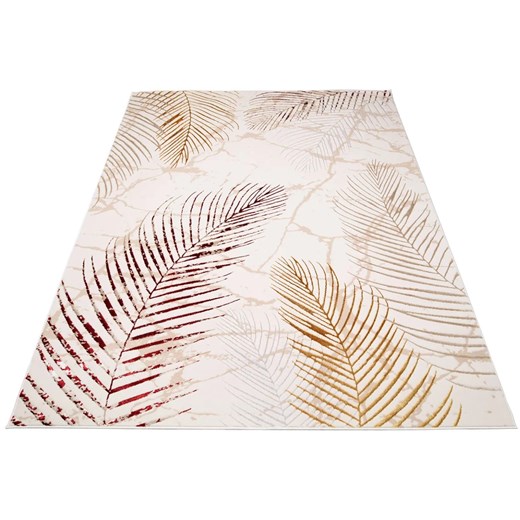 Kremowy dywan glamour w kolorowe liście palmy - Oros 5X ze sklepu Edinos.pl w kategorii Dywany - zdjęcie 172535847