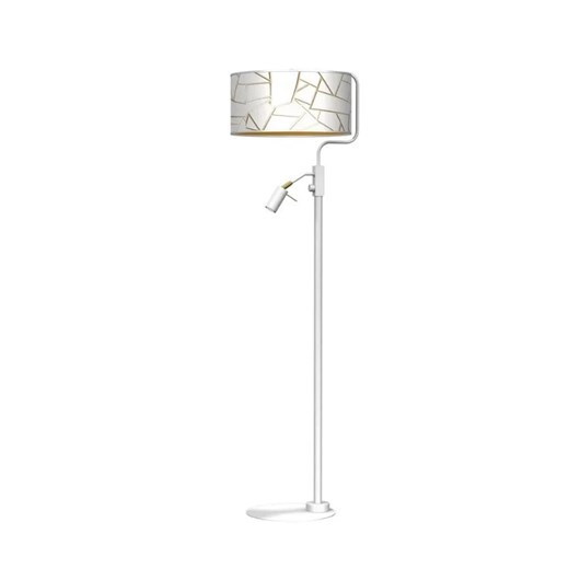 Biała lampa podłogowa glamour - K346-Glown ze sklepu Edinos.pl w kategorii Lampy podłogowe - zdjęcie 172535866