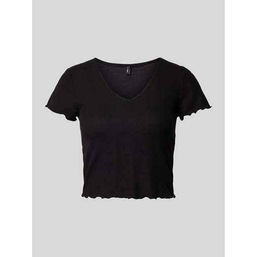 T-shirt krótki z falistym dołem model ‘KIKA’ ze sklepu Peek&Cloppenburg  w kategorii Bluzki damskie - zdjęcie 172536779