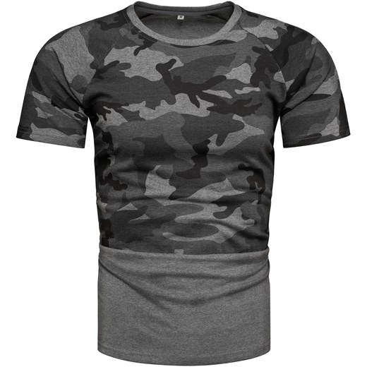 Koszulka męska moro grafitowa Recea ze sklepu Recea.pl w kategorii T-shirty męskie - zdjęcie 172538189